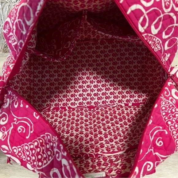 VERA BRADLEY Twirly Birds Pink Weekender Bag Travel Carryon White Quilted 2010 - Picture 12 of 14